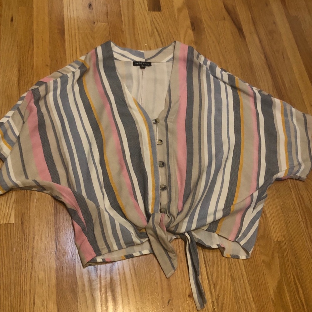 Crop striped top